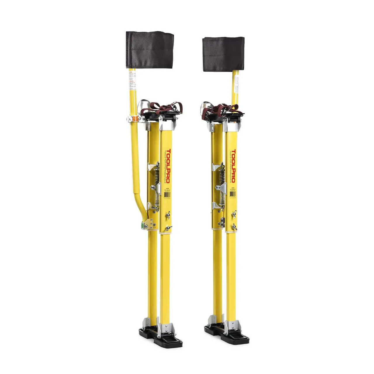 ToolPro 36-48 in. Adjustable Height Stilts - Professional Grade, 14 lbs Lightweight Magnesium, Dual Spring Action, Safety-Enhanced, Low-Maintenance Hardware, Heavy Duty, Padded Braces for Painters, Drywall Installation, Equipment, Ceiling Tasks