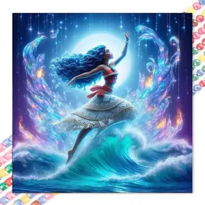 1 DIY Diamond Painting Kit, 5D Diamond Art Set, DIY Decoration, Dancing Girl Diamond Painting Kit Full Round Drill, Mosaic, Diamond Art, DIY Art Home Decoration, Suitable for Christmas.