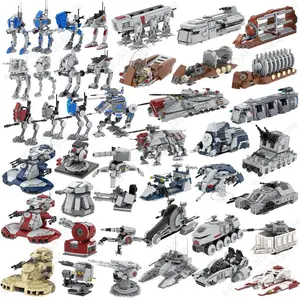 MOOXI Space Wars Mech Vehicle Cannon Tank Weapons Soldier Transport Ship Model Bricks DIY Assembled Building Blocks Children Toy