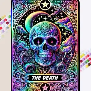 The Death Tarot Card Pattern DIY Diamond Arts Colorful Painting Kit Without Frame, DIY 5D Diamond Arts Colorful Painting Kit, Wall Art Decor for Home, Handicraft