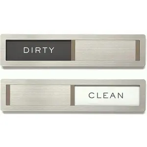 Dishwasher  Clean Dirty Sign,   Stainless Steel Grade 304, Kitchen Organizers and Storage Decor Accessories, Extra Adhesive Tapes Included.