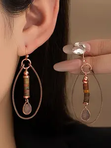 Boho Style Vintage Beads Decor Dangle Earrings, Statement Earrings, Fashionable Jewelry for Women, Trendy All-match & Exquisite Jewelry for Birthday Gift