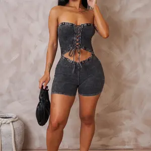 SHOWING OFF ROMPER - Black spring break