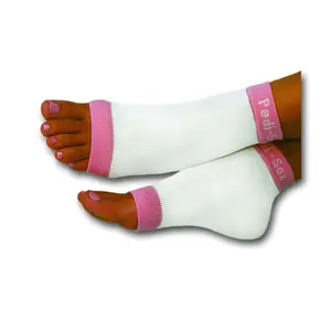 Original Pedi-Sox - California Lite - Summer Weight- White Body w/ Watermelon Pink  Trim
