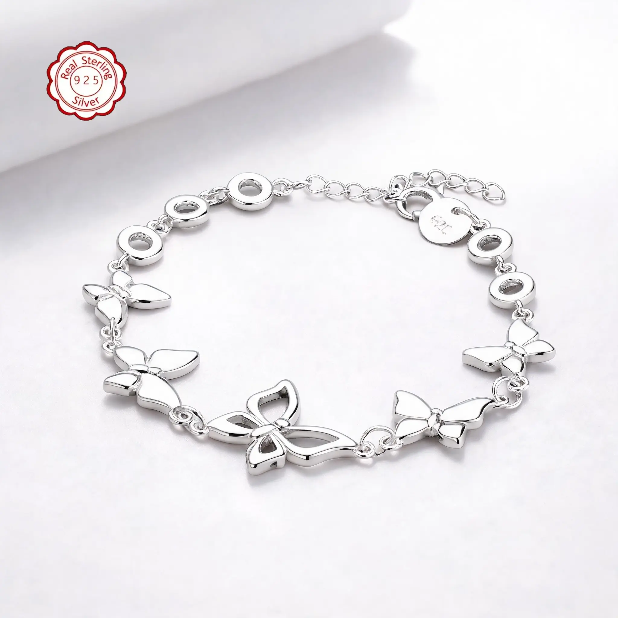 1 Elegant 925 Silver Butterfly Bracelet, Women's Bracelet, Bohemian Style, Shiny and Exquisite Silver, Women's Fashion Jewelry Accessory, Suitable for Wives and Girlfriends, Fashion Gift, Birthday Gift Bracelet Declaration