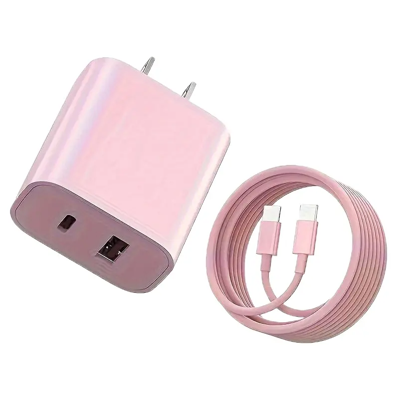 JOZASHON for iPhone 15/16 20W Dual Port Fast Charger Block with 6FT Cable for iPhone 15/16 Series iPad Samsung & More Smartphone Electronic Cellphone Charging Lightning