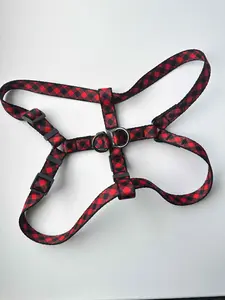 CALIDOG Tartan Dog Harness with High-Quality Metal Buckle and D-Rings