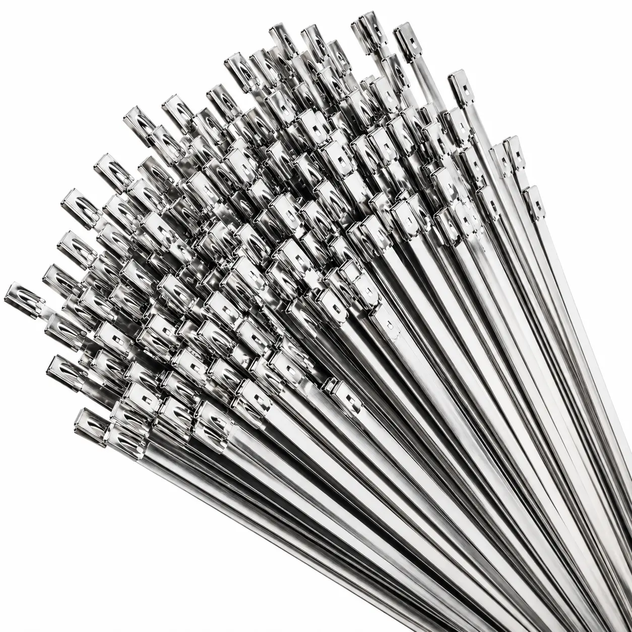 200PCS 304 Stainless Steel Cable Ties, 11.8 Inch Heavy Duty Metal Zip Ties for Exhaust Wrap, Fence Repair, Outdoor, Farm & Industrial Use