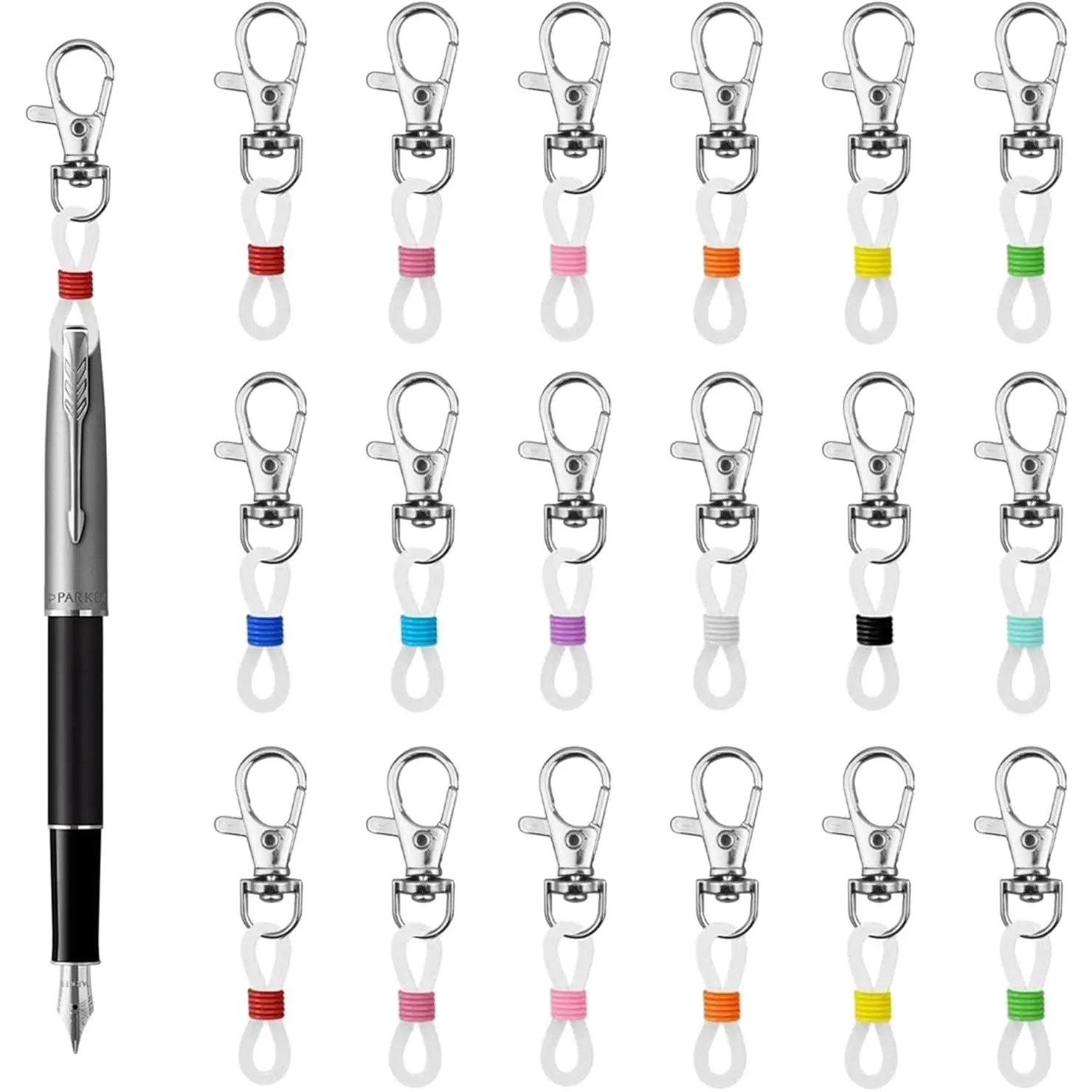 20 count Pen Holder for Lanyard, Mini Retractable Pen Holder with 20  Rings for Nurse Badge Lanyards, Essential Nurse Teacher Accessories for Daily Use
