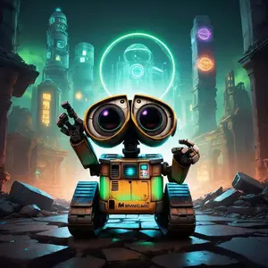 5D DIY Full Drill Round Diamond Painting - Diamond Painting Kit Robot Adventure Mosaic Canvas DIY Wall Art, Home Wall Decoration