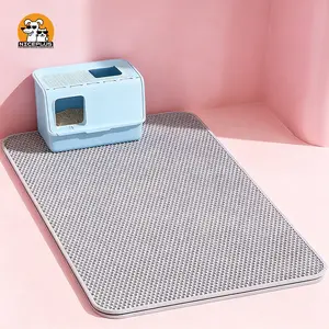 Large Cat Litter Mat for Litter Box, 36"×24" Double Layer Trapping Mat, Non-Slip Water Proof Kitty EVA Litter Pad (NICEPLUS)