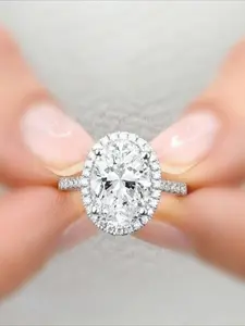 Elegant and luxurious oval ladies' ring suitable for daily parties, banquets, engagements, ladies' jewelry, holiday gifts
