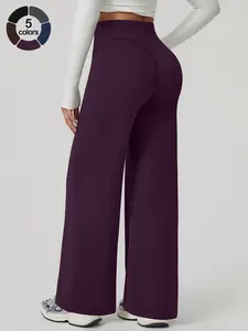 Women's Sporty Leggings, Plain Fitted Design, All Season Comfortable Fitness Running Pants, Elastic & Stylish, Athleisure Style Bottoms