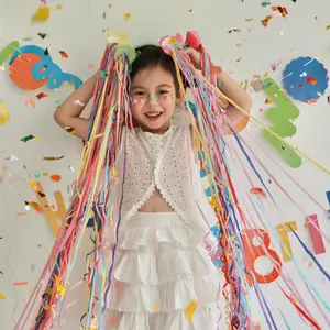 Hand-Thrown Streamers - Festive Party Decorations, Handheld Firework Cannons, Streamer Balloons, Birthday Photo Props