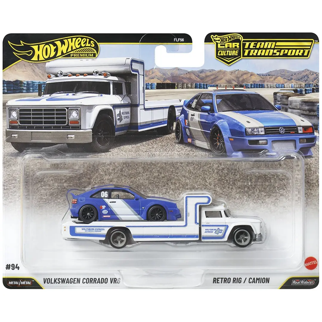 Hot Wheels Team Transport Volkswagen Corrado VR6 & Retro Rig / Camion Preorder
