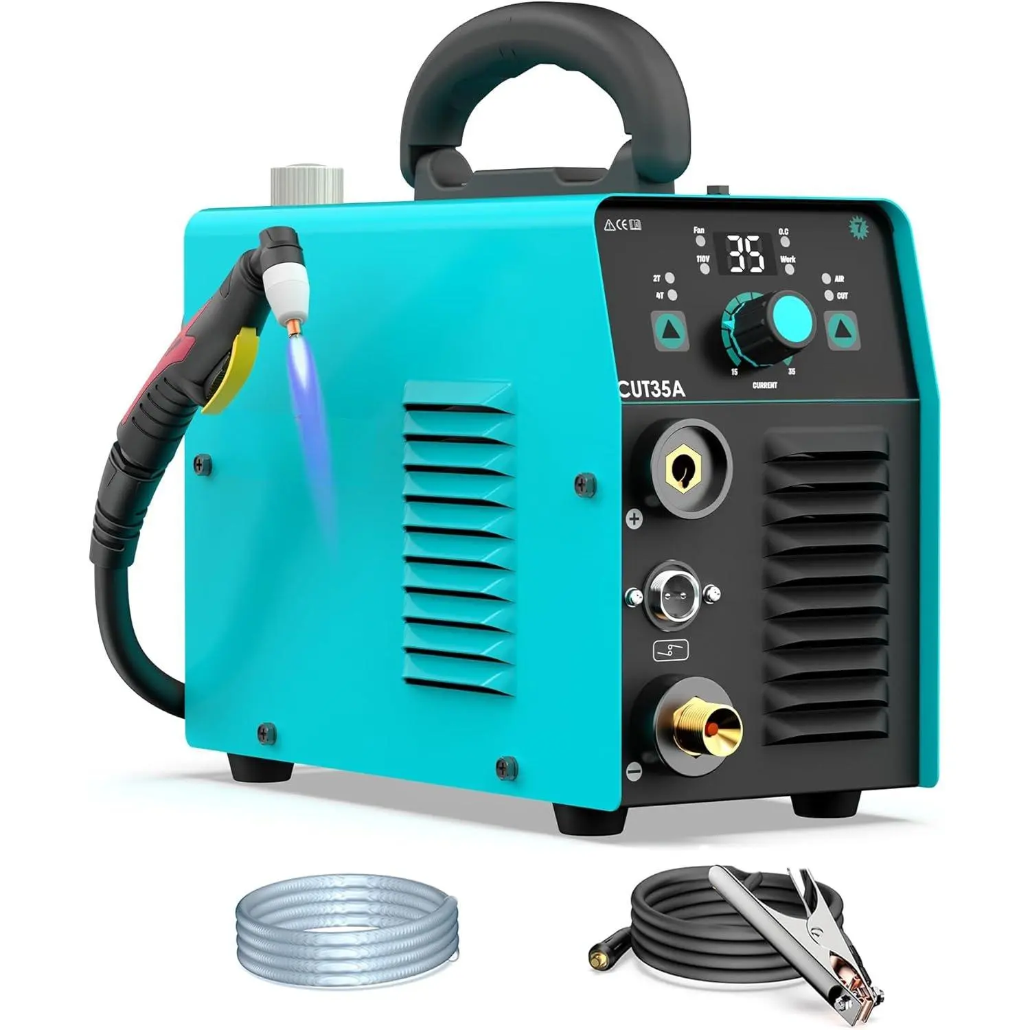 Plasma , 35Amps 110V Plasma  Machine, IGBT Inverter  Plasma  Machine, 1/4" Clean Cut 1/2" Max Cut,  Flow, 2T/4T for Beginners DIY