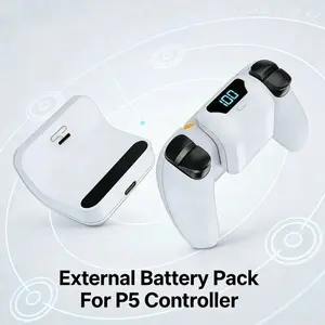 2026 New Model,Portable LED display with rechargeable back-clip battery, a console accessory compatible with the PS5 controller. Features an 1800mAh polymer battery and provides 6-8 hours of gaming time the perfect PS5 gift.