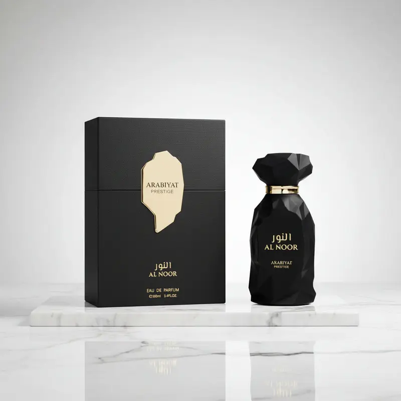 Arabiyat Prestige Al Noor Unisex Adults Arabic EDP Fragrance - Regular Bottle, Spicy Woody Arabic Scent, Fig Heart Note, Cardamom, Iris, Nutmeg, Saffron, Smoky Vetiver Dry Down, Vanilla Warmth, Contains Alcohol, 3-3.9 fl oz