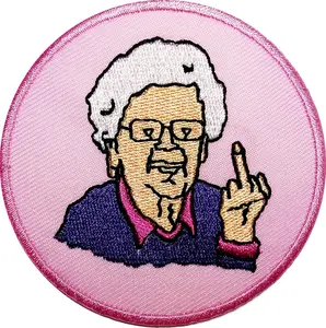 Grandma Saying FCK You Funny Slogan Word Patches Appliques Fabric Decorating for Hat Cap Polo Backpack Clothing Jacket T-Shirt DIY Embroidered Iron On/Sew On Patch