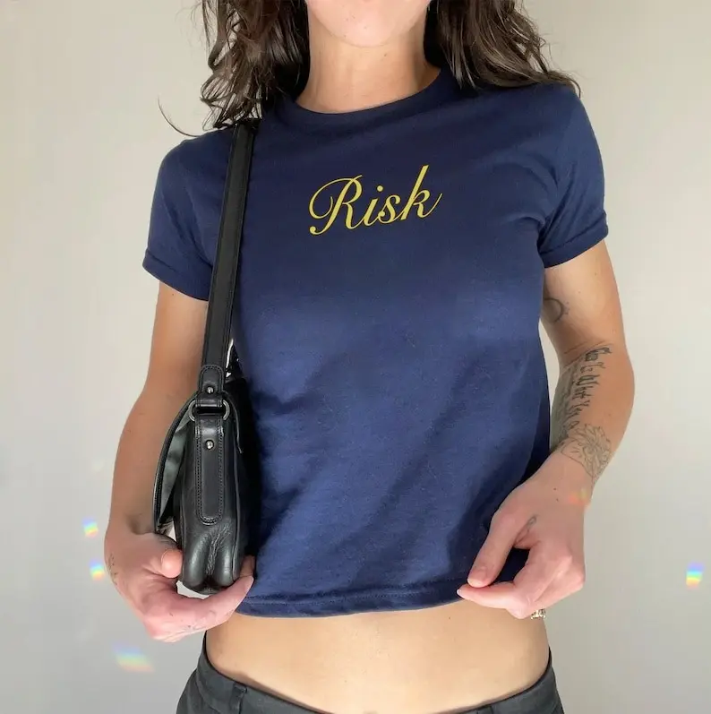 Risk Gracie Abrams Baby Tee Gracie Abrams Inspired Y2K Concert Fan Merch The Secret of Us Retro 90s Aesthetic Trendy Women Fitted Shirt
