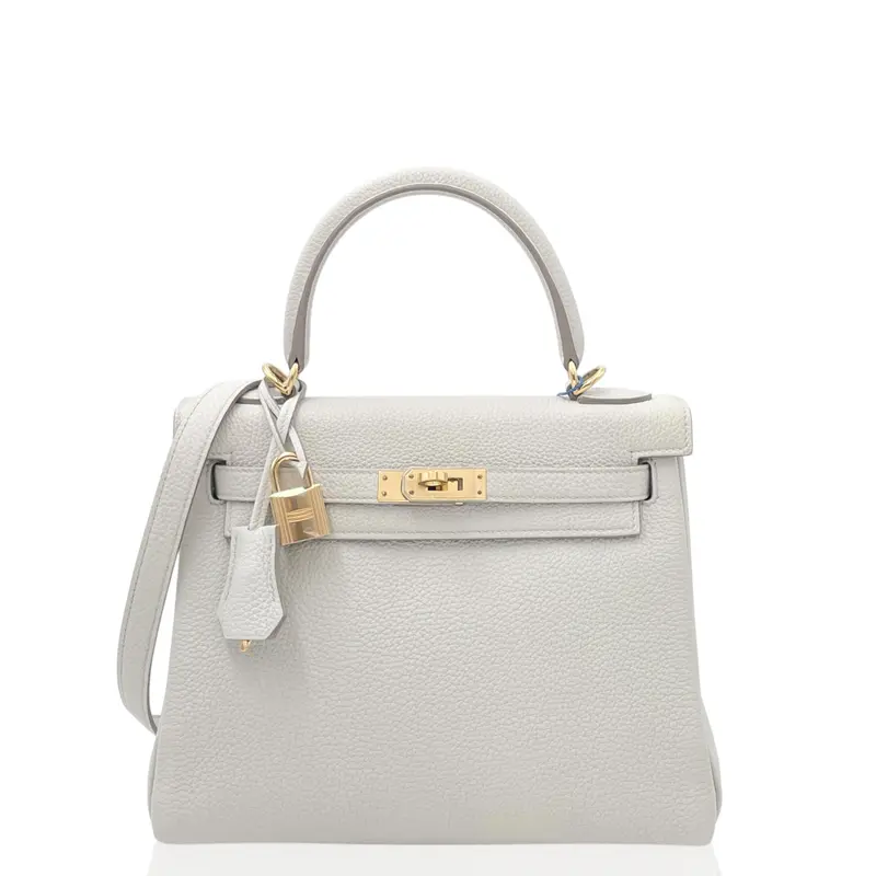 Pre-owned HERMÈS Leather tote bags Hermes Kelly 25 Togo 8L Beton (jd0906a0)