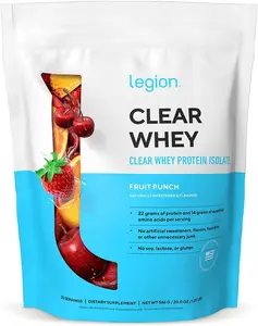 LEGION Clear Whey Protein Isolate, Grass-Fed, , Fruit Punch, 20 Servings