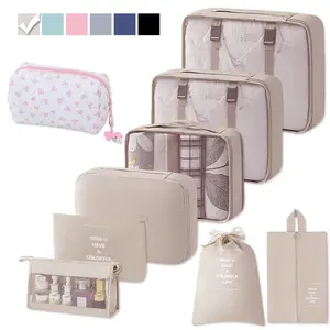 9-Piece Packing Cubes Set, Clothes Bags, Suitcase Organizer for Travel, Includes Makeup Shoe Toiletries Laundry Bags, Ideal for Vacations & Business Trips