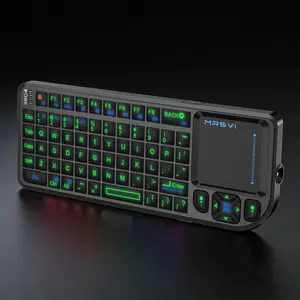 Compact Mini Bluetooth-compatible Wireless Keyboard with Integrated Touchpad, RGB Backlight for Smart Tvs, MAC, Windows, Tablets & Projectors