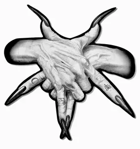 Pentagram Hands Sticker 9x9