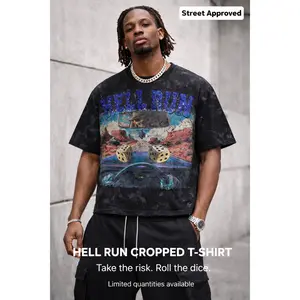 BKYS MEN'S HELL RUN CROPPED TSHIRT BLACK