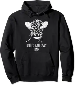 Line Art Best Cow Dad Men - Belted Galloway Pullover Hoodie - Robertbobby Shop 54B0CXBVW4DK