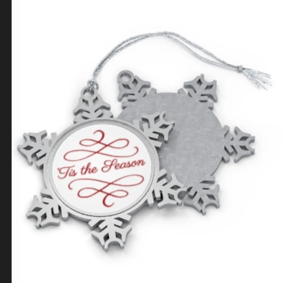 Elegant Pewter Snowflake Ornament for 'Tis the Season' Holiday Decor