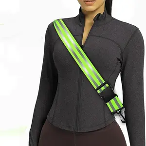 Reflective Waist Belt Set for Night Walking, Adjustable Reflective Running Gear, Reflective Shoulder Strap, Arm Band, Suitable for Hiking, Cycling