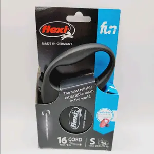 Flexi Black Retractable Nylon Dog Leash Small