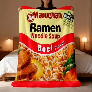 1pc Beef Flavor Ramen Blanket, Fun Gift for Noodle Lovers, Food Blanket, Perfect Gift for Boys and Girls, Ideal for Ramen Enthusiasts, Blanket Gifts