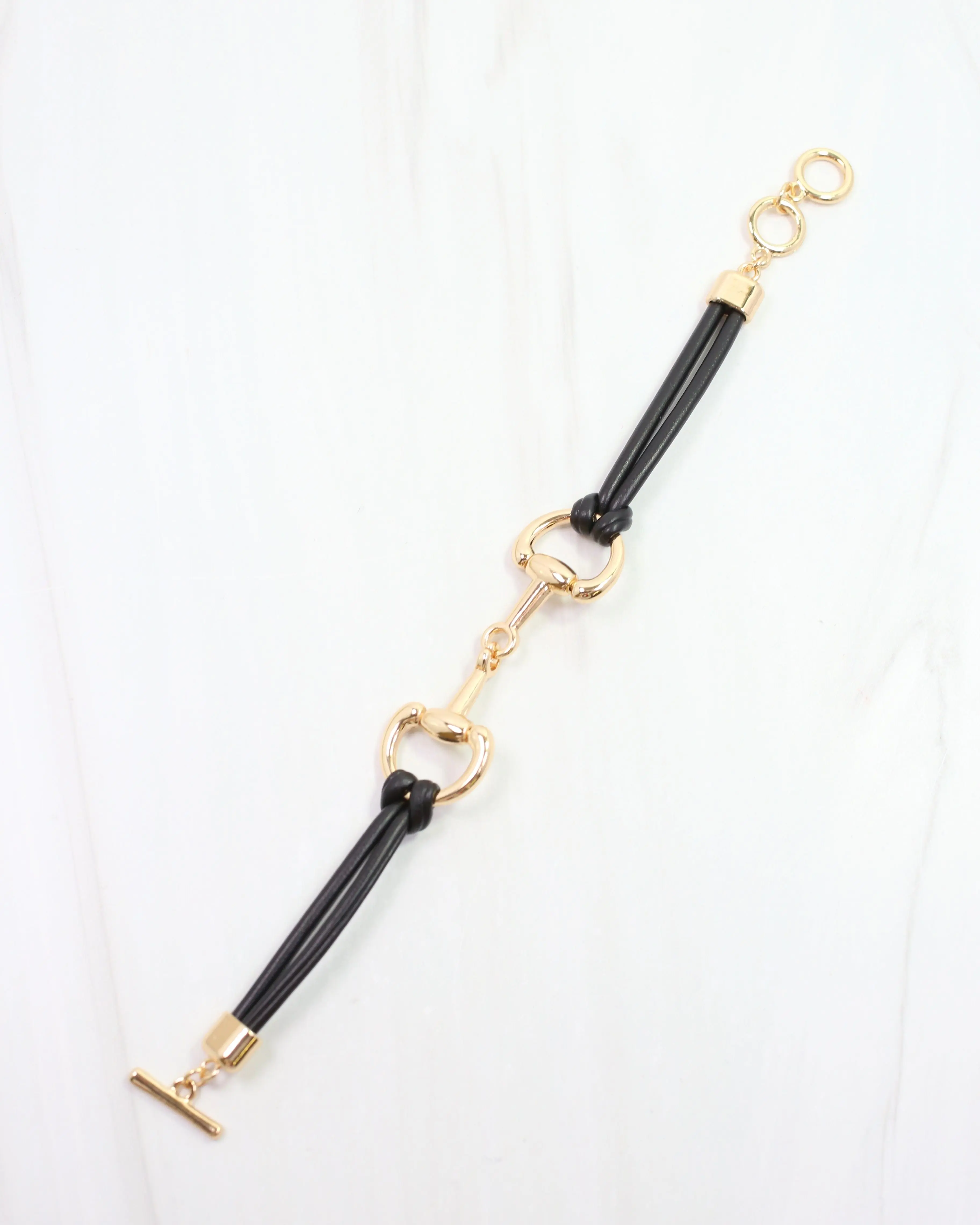 Ellery Horsebit Cord Bracelet Black