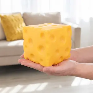 Viral Squishy Cheese Block • Satisfying ASMR Moldable Stress Toy • Cute Squeeze Fidget Ball for Adults Kids