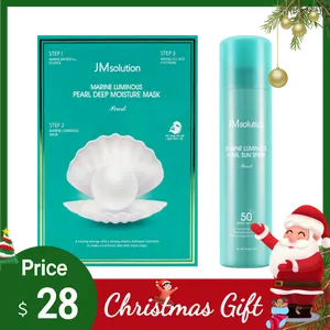 Marine Luminous Pearl Sun Spray, SPF50+ PA++++ 6.35 fl.oz. + Pearl Deep Moisture Mask, 10 sheets【Value Pack】，christmas gift
