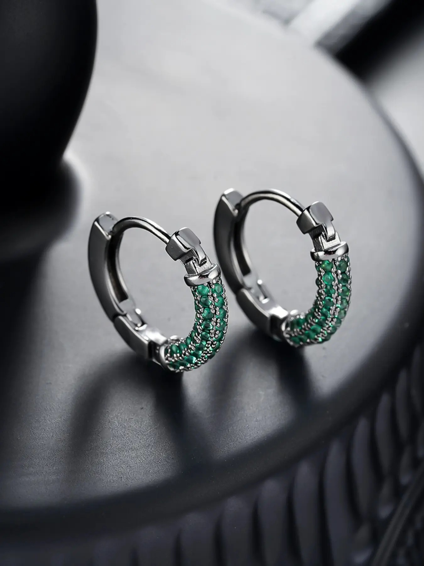 Zircon Earrings Trendy Hip Hop Unique Design Fashionable Men's Jewelry Suitable for Daily Wear Gift Idea Statement Hoops Earrings Copper Artificial Zirconia Artificial Zircon Earrings Zirconia Hoop Earrings