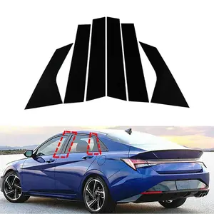 For Hyundai Elantra 2021-2023, 6Pcs/Set Glossy Black Pillar Posts Door Side Window Trim Cover Decal Car Decals Car Stickers Car Accessories
