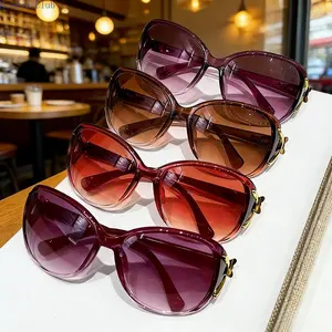 4-Pack Y2K Oversized Round Sunglasses for Women, Vintage Butterfly Charm Big Frame Gradient Lens Shades, UV400 Protection Lightweight Eyewear for Driving, Travel, Beach & Daily Fashion Wear