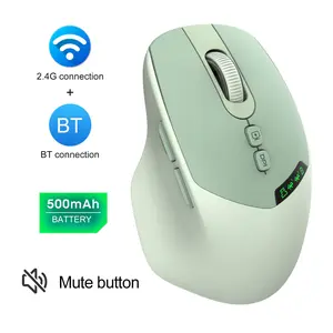 Wireless Bluetooth-compatible 2.4g Mouse, 500mah Rechargeable Battery, 7 Buttons, PC Laptop Tablet Compatible, One-Key Desktop Return, Digital Display