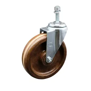 Service Caster SCC-TS20S615-PHSHT-M1015 High Temperature Phenolic Swivel Threaded Stem Caster, 6x1.5 in. Brown Wheel, 10 mm Stem, Threaded Castors