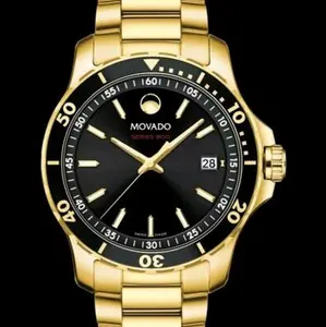 Men's Watch Yellow Gold Black Dial Movado 800 Series