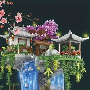 2830 Pieces of Gudong Wisdom 3D Building Block Series Taohuatan Miniature Model 3D Puzzle Assembly Collection Model Toy