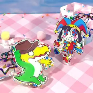 2 Ops (NOT COMBO )Pomni and Gummigoo The Amazing Digital Circus Glitter Acrylic Keychains