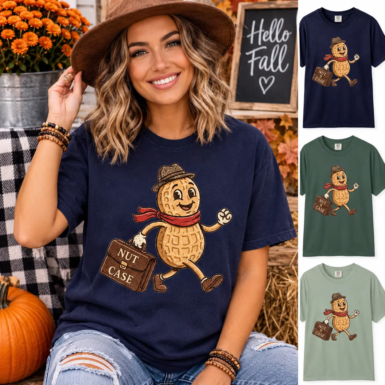 Vintage Peanut Character T Shirt Nut Case Graphic Tee