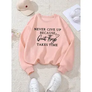 Women's Letter Print Crew Neck Graphic Sweatshirt, Casual Long?Sleeve?Pullover for Fall & Winter, Women's Clothes for Daily Wear（gift）