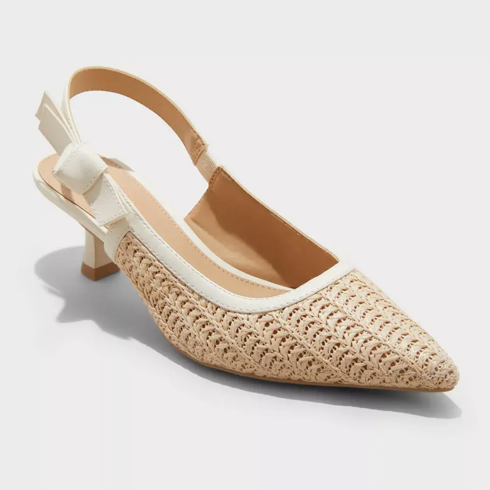 Women's Milan Raffia Slingback Heels - A