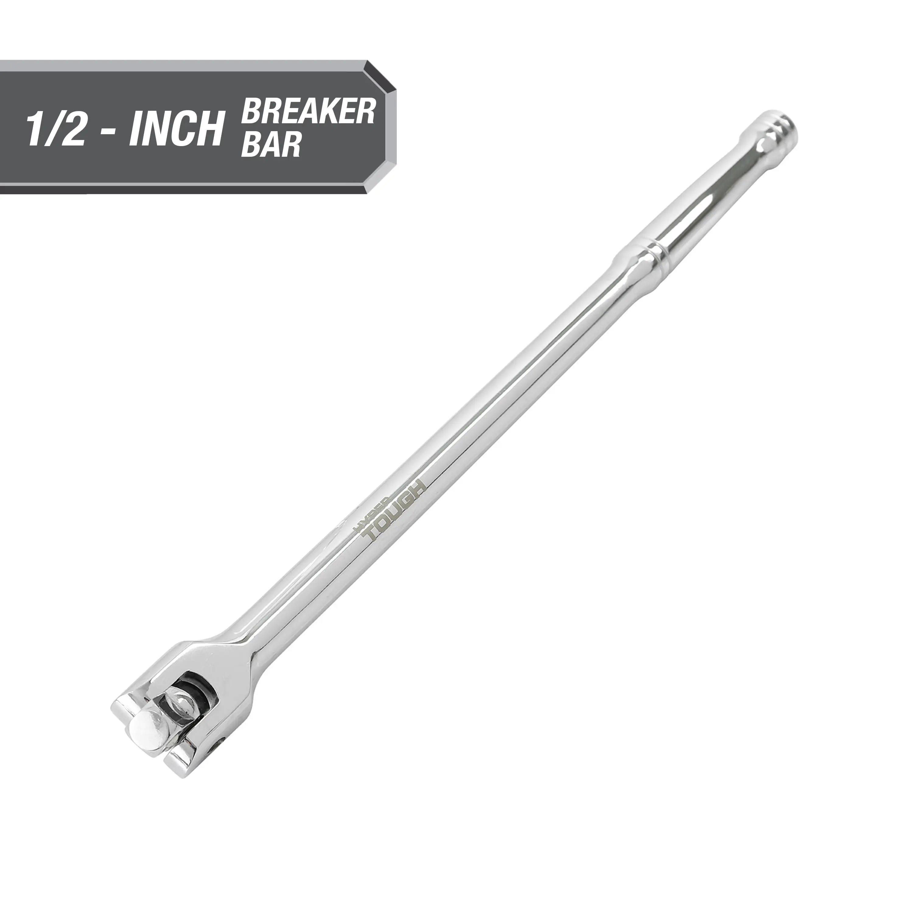Hyper Tough 15-inch 1/2-Inch Rust Resistant Breaker Bar with Rotating Head